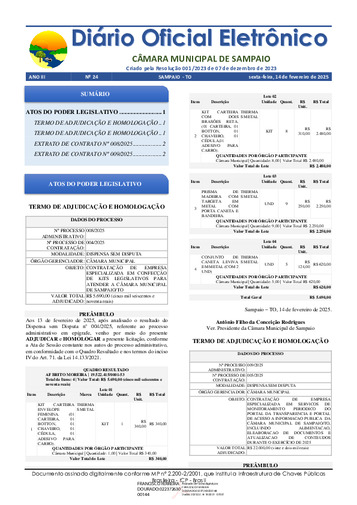 Diário Oficial - Edição 024
