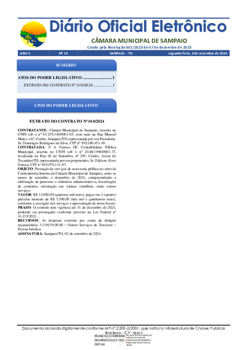 Diário Oficial - Edição 019